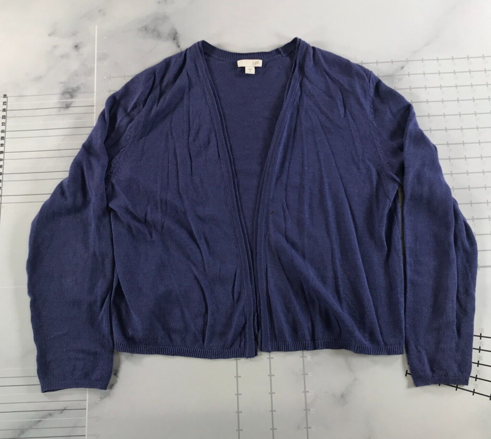 J. Jill Cardigan Sweater Womens Small Periwinkle Blue Open Front Long Sl... - $23.75