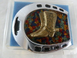 Vintage Belt Buckle Horseshoe &amp; Boot with glitter - £10.83 GBP