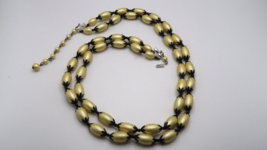 Vintage Yellow and Black 1950s Plastic Bead Necklace 22&quot;-24&quot; - £30.89 GBP