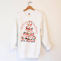 Vintage Jingle Bells Santa Claus Ho Ho Ho Christmas Holiday Sweatshirt XL - £25.52 GBP