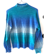 Gap blue teal green ombre sweater top women&#39;s size SMALL turtleneck long... - £39.50 GBP