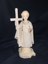 Vintage Saint John With Cross Figurine Carol Price 846 8” REPAIRED - £11.18 GBP