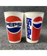 (2) Vtg Plastic Cups Pepsi / Diet Pepsi 70s 80s 90s Stadium Souvenir White - £8.87 GBP