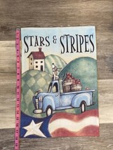 Patriotic 12.5 x 18 House Old Truck America USA Stars Stripes Garden Flag - £4.66 GBP