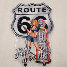 Route 66 pinup girl working gas pump - £70.05 GBP