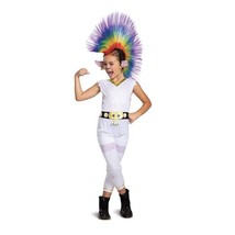 NEW Barb Trolls World Tour Halloween Costume Medium 8-10 Jumpsuit Rainbo... - £19.74 GBP