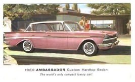 1960 Ambassador Custom Hardtop Sedan Postcard Nash  - £8.14 GBP