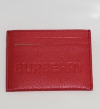 Burberry Sandon Embossed Smooth Italian leather Red Card Case Holder Wallet - £150.23 GBP