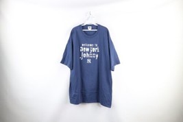 Vtg Mens 2XL Faded Spell Out Johnny Damon New York Yankees Baseball T-Shirt Blue - £36.96 GBP