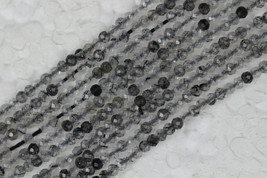 5 Strand of 13 inch long strand faceted BLACK RUTILE Rondelleds beads 2.25 mm ap - £43.97 GBP