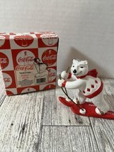 VTG Enesco 1996 Coca Cola Polar Bear Figurine Tree Ornament “Always Skiing” - $8.11