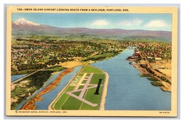 Swan Island Airport Aerial View Portland Oregon OR Linen Postcard N25 - £4.48 GBP