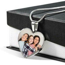 Custom Photo Pendant Necklace, Heart Pendant Picture Necklace, Gift for Her - £31.89 GBP+