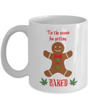 420 Marijuana Themed Gift Christmas Coffee Mug 11 oz &#39;Tis The Season for Getting - £15.92 GBP
