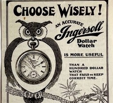 1904 Ingersoll Dollar Watch Owl Advertisement Jewelry Ephemera 3.25 x 2.25&quot; - £7.84 GBP