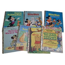 Little Golden Book Lot Disney Mickey Mouse Pooh Sesame Street Buster Cat 70s 80s - $39.03