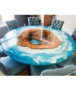 Epoxy Table | Resin Table Top | Coffee Table Top | Round Epoxy Resin Riv... - €1.556,42 EUR