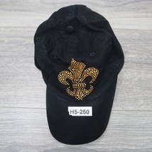 Harriton Hat Womens Adjustable Black Casual Fleur De Lis New Orleans Jewel - $18.69