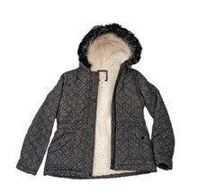 Girls SO Sherpa Fleece Lined Coat/ Jacket Size 14/16 Fur Trimmed Mint Co... - $19.31