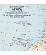 1966 Northwestern Africa Map National Geographic Antique 24.75 x 19&quot; F13H - $29.99