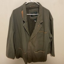 VTG ORVIS Size XL Mens Cotton Twill/Leather Zambezi Safari Jacket Khaki Coat - £115.99 GBP