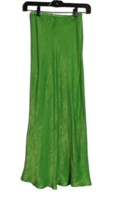 Green Skirt Small Satin Bias Midi Made in USA Bucketlist Clothing - £15.67 GBP