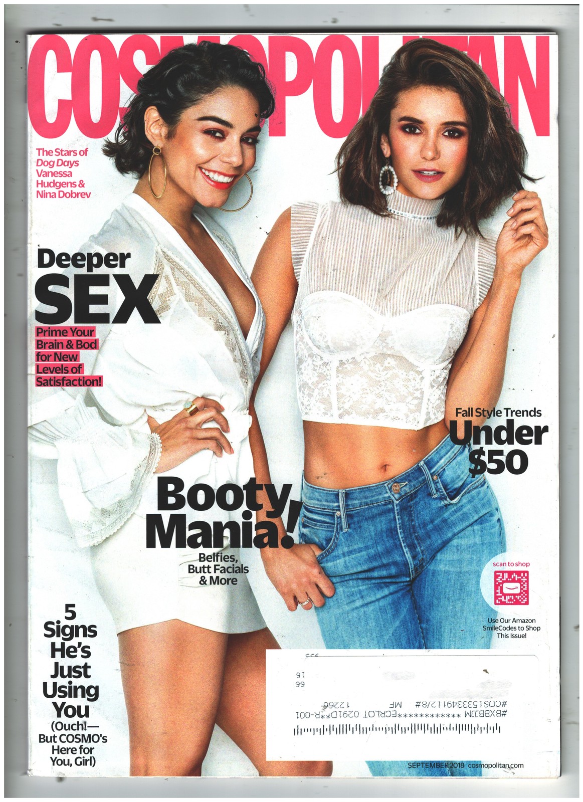 Primary image for  Cosmopolitan magazine September 2018, Vanessa Hudgens & Nina Dobrev
