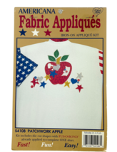 What&#39;s New Ltd. Americana Iron-On Applique Kit Patchwork Apple and Stars... - $12.59