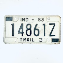 1983 United States Indiana Bartholomew County Trailer License Plate 14861Z - £13.31 GBP