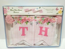 Easter Pink Roses BLESS THIS HOME Fabric Banner Garland Home Decor 6FT - $26.72