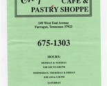 Chef&#39;s II Cafe and Pastry Shoppe Menus West End Ave Farragut Tennessee 1... - $17.82