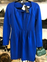 French Connection Electric Blue Long Sleeve Sheath Dress Sz 8 $148 Nwt - £47.58 GBP