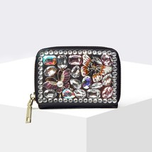   with s Women&#39;s Short Wallet Card Case Designer Colorful Rhinestone Card Case W - £61.15 GBP