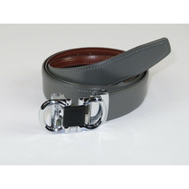 Mens VALENTINI Leather Belt Automatic Adjustable Removable Buckle V506S Gray image 5