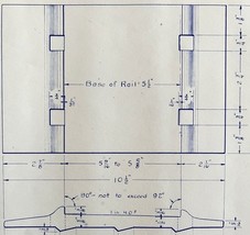 1950 Railroad Bangor Aroostook Ribbed Bottom Canted Tieplate Blueprint D... - $1,552.50 MXN