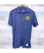 Notre Dame Fighting Irish Polo Shirt Blue Football Retro Brand Mens Medium - $34.64