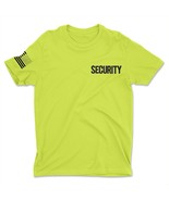 Men&#39;s Security T-Shirt USA Flag (Neon &amp; Black, Chest, Sleeve and Back Pr... - £11.01 GBP+