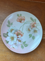 Vintage Z. S. &amp; Co. Bavaria Peach w Painted Magnolia Flowers Ceramic Pla... - £8.88 GBP