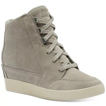 Sorel Women Lace Up Sneakers Out N About Wedge Size US 6 Dove Quarry Leather - £97.38 GBP