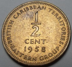 British Carribean Territories 1958 Half Cent Rare Unc~Key Date - £36.86 GBP