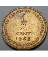 British Carribean Territories 1958 Half Cent Rare Unc~Key Date - £36.97 GBP