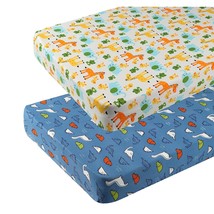 Dinosaur Fitted Crib Sheet Set 2 Pack Jersey Knit Ultra Soft Stretchy To... - £23.97 GBP