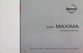 2004 Nissan Maxima Owners Manual Book [Paperback] Nissan - $20.11 CAD