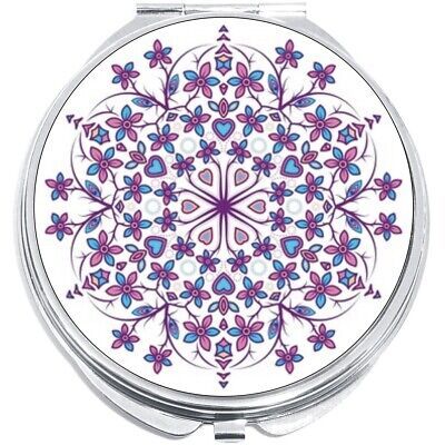 Pink and Blue Mandala Compact with Mirrors - Perfect for your Pocket or ... - $11.76