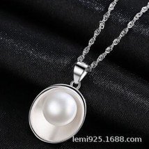 Sterling Silver Shell Necklace Freshwater Pearl Lady Necklace - £20.78 GBP