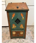 Vintage Hand Painted Potato &amp; Onion Wooden Bin Storage Box Farmouse Tate... - $128.69
