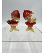Elf Pixie Girls Christmas Figurine 1960s Miniature Hand Painted Celluloi... - £25.82 GBP