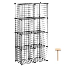 Wire Cube Storage, 8-Cube Organizer Metal C Grids Storage, Storage Bins Shelving - £54.33 GBP