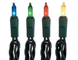 Decolights Light Set 50 Multi Color Bulb Green Wire Indoor Outdoor - $635.59 MXN