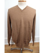 Joseph &amp; Lyman L Brown Merino Wool V-Neck Pullover Sweater - £20.92 GBP